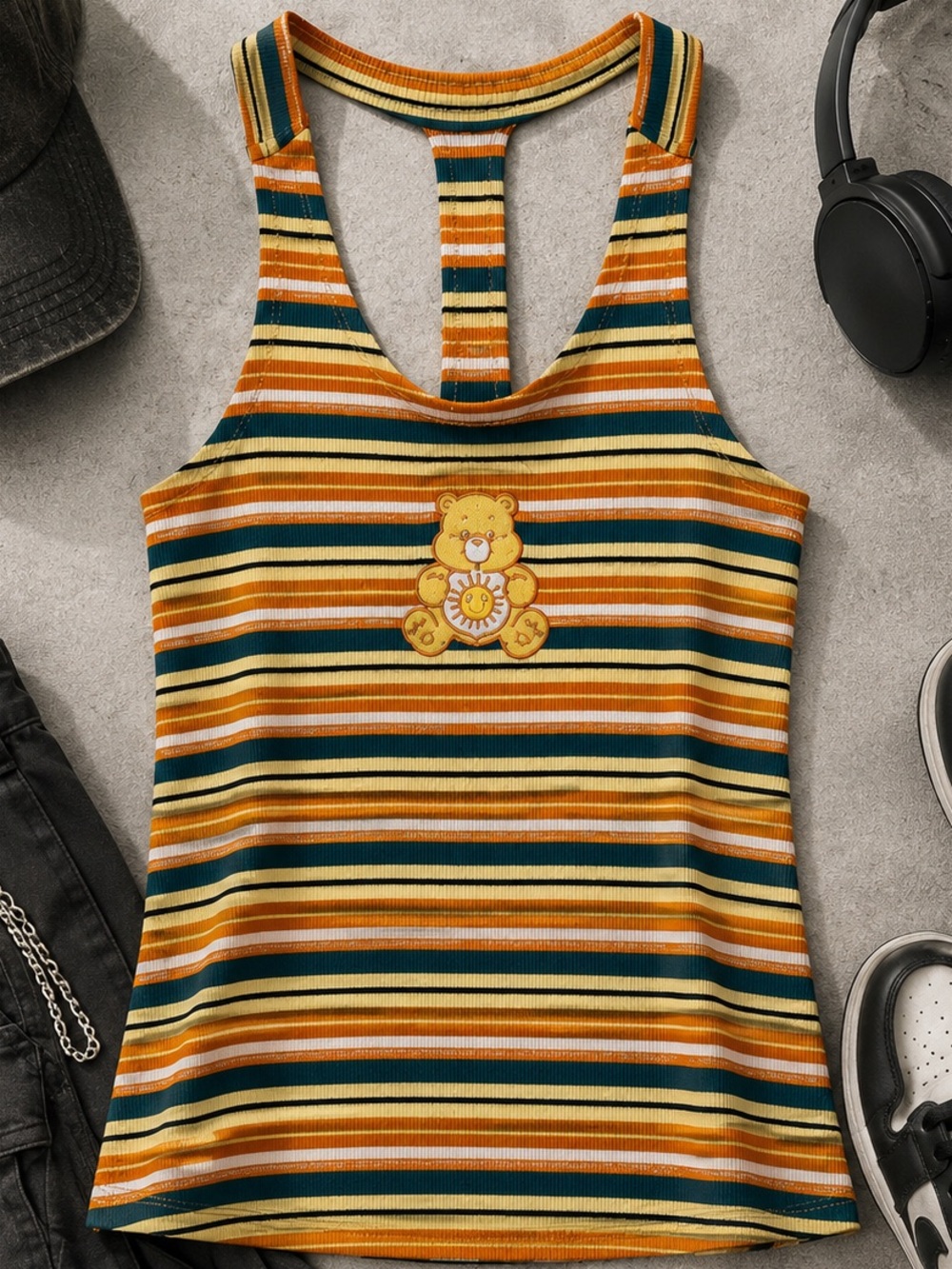 Care Bears LG Multicolor Striped‎ Tank Top